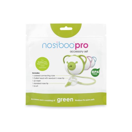 Nosiboo Pro set de accesorii + perie pachet de piese pentru aspirator nazal verde